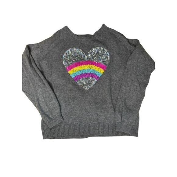 The Childerns Place Girls 7/8 Sequin Rainbow Heart Glitter Fall Warm Cozy School - Picture 1 of 5